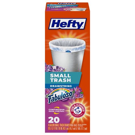 hefty small drawstring trash bags.